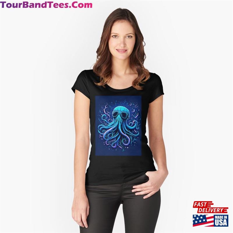 Colorful Octopus In Sunglasses Fitted Scoop T-Shirt Sweatshirt Classic 29Uf182494 – Utopia Fashion