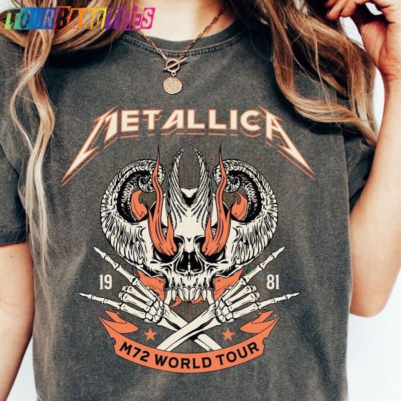 Comfort Colors Metallica M72 Tour Band T-Shirt Skull Shirt Unisex 29Uf179849 – Utopia Fashion