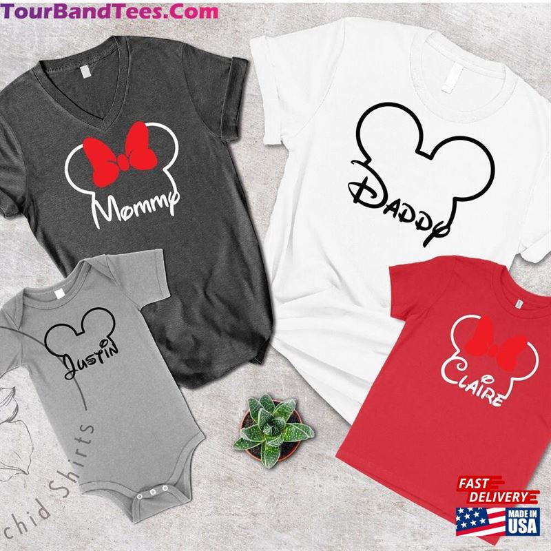 Custom Name Disney Family Shirts Mickey Cute Matching T-Shirts Classic T-Shirt 29Uf166520 – Utopia Fashion