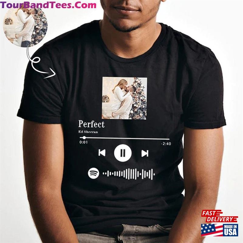 Custom Photo Spotify Shirt Personalized Unisex T-Shirt With Scannable Code Round Neck Short Sleeve For Men 29Uf166221 – Utopia Fashion