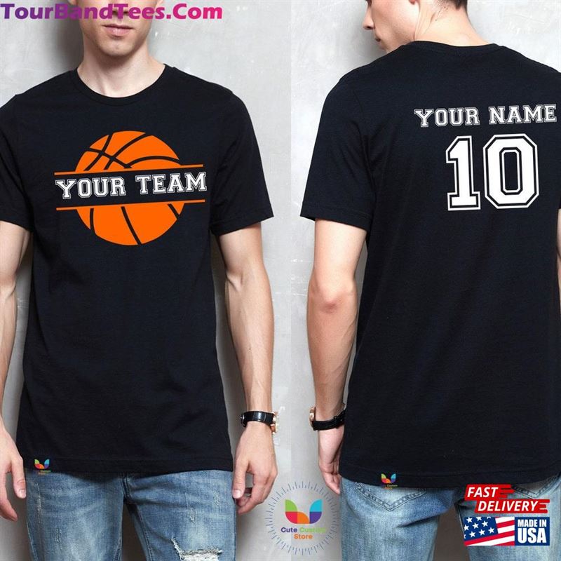 Custom Team Name And Your Number Double Sided Basketball Shirt With Logo T-Shirt Unisex 29Uf182485 – Utopia Fashion