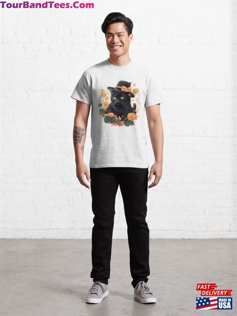 Cute Black Cat Wearing Hat T-Shirt Design Vector Stylized Animal Print For Streetwear And Hip Hop Style Classic Sweatshirt 29Uf166278 – Utopia Fashion