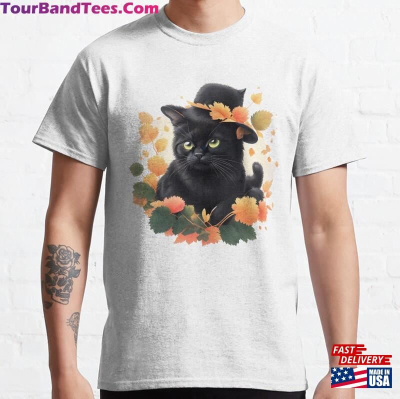 Cute Black Cat Wearing Hat T-Shirt Design Vector Stylized Animal Print For Streetwear And Hip Hop Style Classic Sweatshirt 29Uf166278 – Utopia Fashion