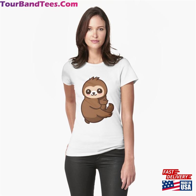 Cute Cartoon Baby Sloth Fitted T-Shirt Classic 29Uf172062 – Utopia Fashion