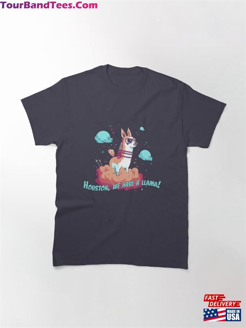 Cute Llama Riding A Rocket Through The Galaxy Quot Classic T-Shirt 29Uf166901 – Utopia Fashion