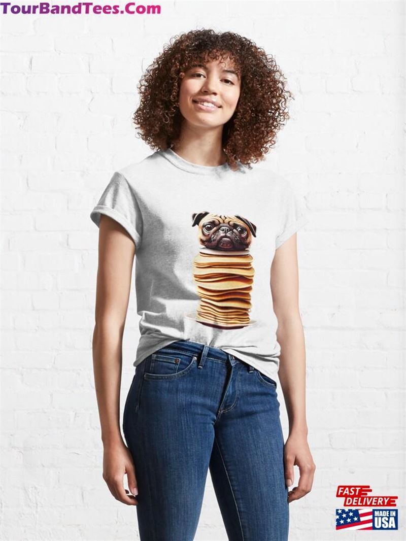 Cute Pug On Pancakes Adorable Head Stack Of T-Shirt Classic Sweatshirt 29Uf187902 – Utopia Fashion