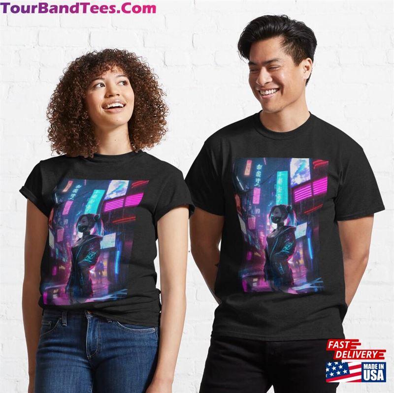 Cyberpunk Girl In The Big City Classic T-Shirt 29Uf186717 – Utopia Fashion