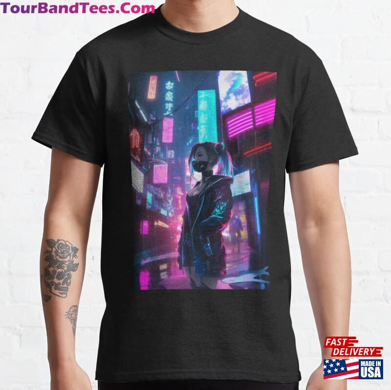 Cyberpunk Girl In The Big City Classic T-Shirt 29Uf186717 – Utopia Fashion