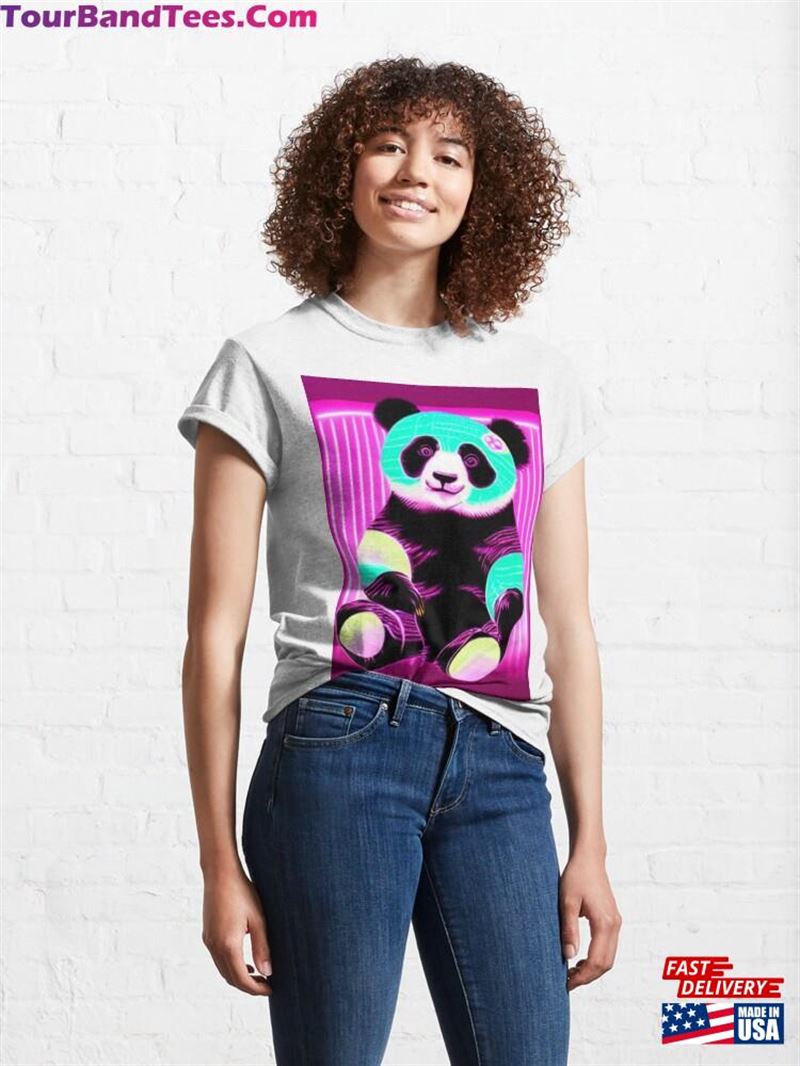 Cyberpunk Neon Panda Retro T Shirt Classic T-Shirt 29Uf182566 – Utopia Fashion