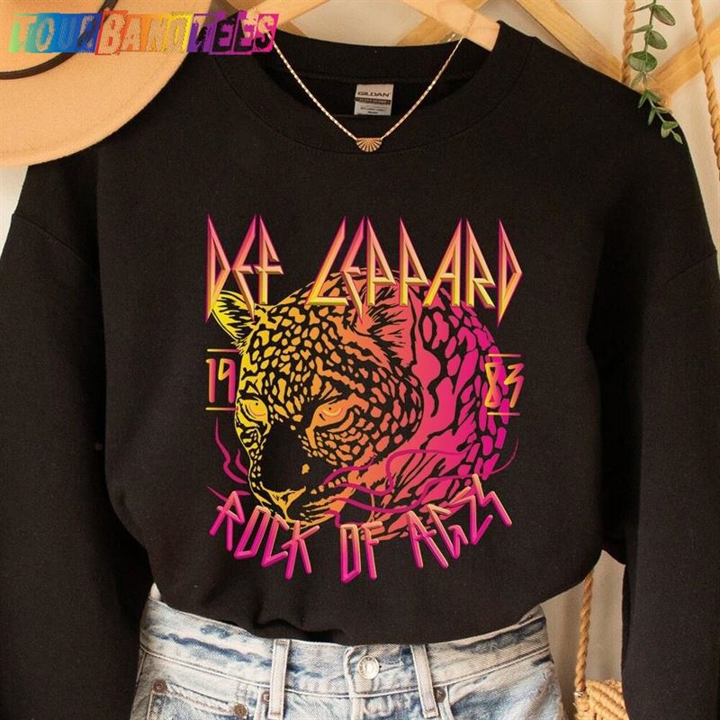 Def Lep Rock Of Ages Neon Leopard Concert Gildan Unisex Heavy Blend Crewneck Sweatshirt The Nothin’Farm T-Shirt Classic 29Uf179559 – Utopia Fashion