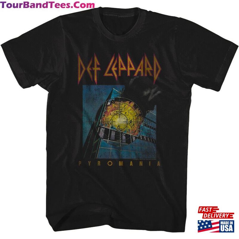 Def Leppard Men’S T-Shirt Faded Pyromania Album Cover Black Shirt Graphic Tees Vintage Rock Band Concert Merch Official Merchandise Classic 29Uf164960 – Utopia Fashion