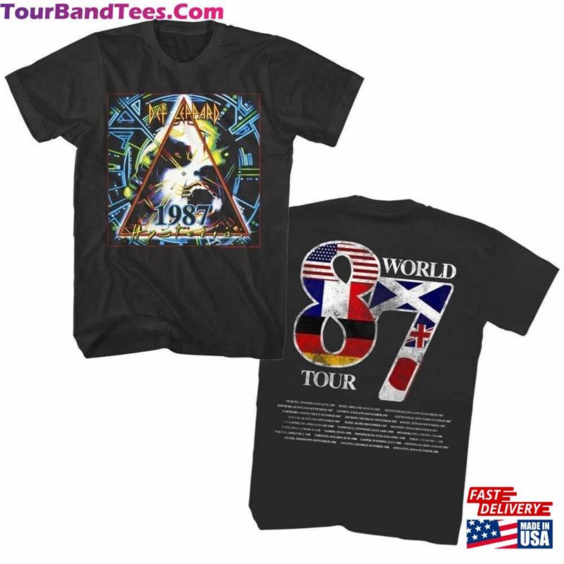 Def Leppard Men’S T-Shirt Hysteria World Tour Graphic Tee Vintage Metal Rock Band Album Concert Merch Gift For Him Hoodie Unisex 29Uf167964 – Utopia Fashion