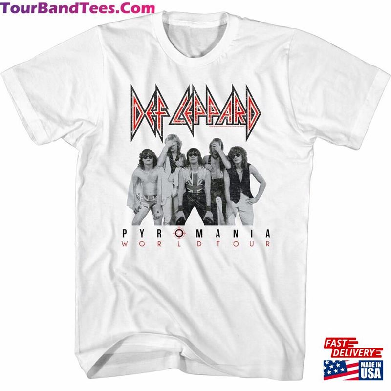 Def Leppard Pyromania World Tour White Adult T-Shirt Sweatshirt 29Uf165206 – Utopia Fashion