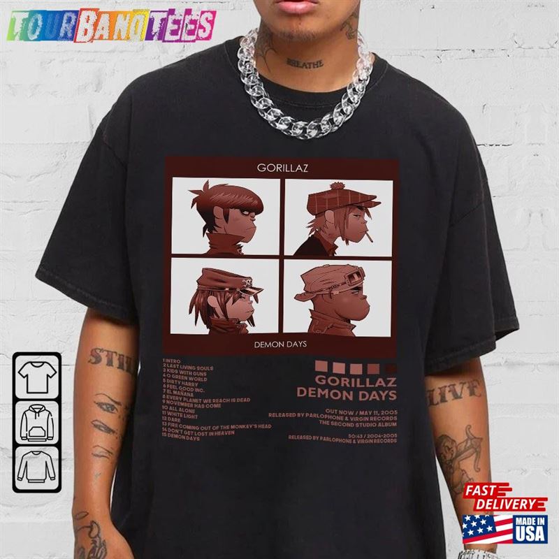 Demon Days Album Tracklist Shirt Tee T-Shirt Sweatshirt 29Uf169771 – Utopia Fashion