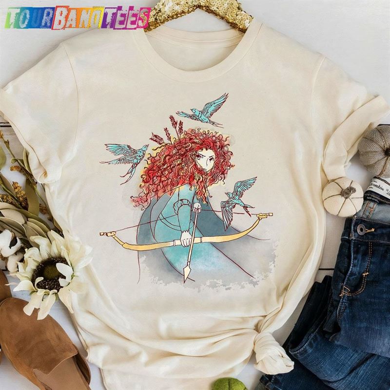 Disney Brave Merida Watercolor Sketch Portrait T-Shirt Disneyland Family Matching Tee Classic Hoodie 29Uf175243 – Utopia Fashion