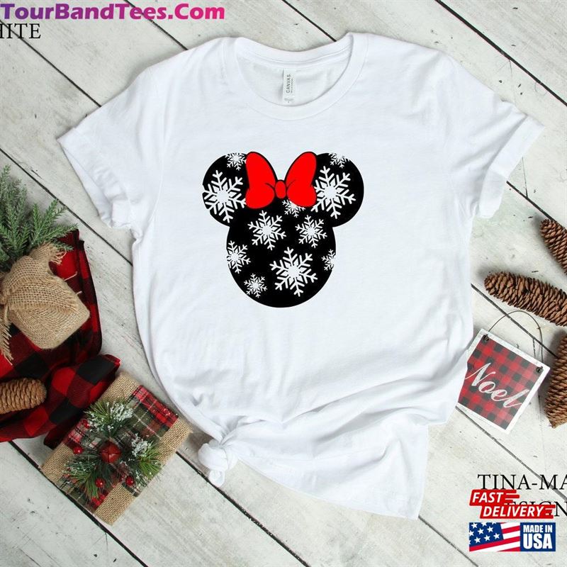 Disney Christmas Minnie Head Snowflakes With Red Ribbon Shirt Hoodie Unisex 29Uf182802 – Utopia Fashion