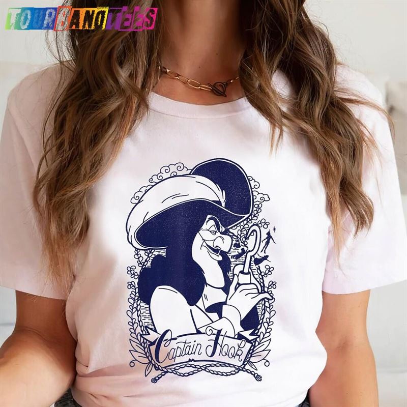 Disney Peter Pan Captain Hook Outline Portrait Shirt World Tee Unisex T-Shirt Sweatshirt 29Uf175651 – Utopia Fashion