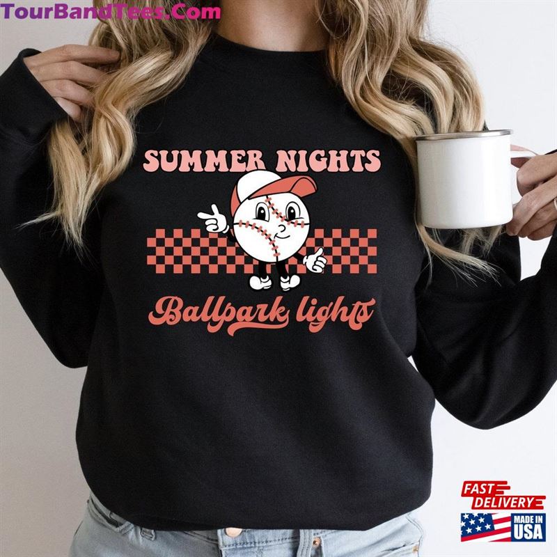 Distressed Summer Nights Ballpark Lights Baseball Sweatshirt Gift For Sport Lovers Player Shirts T-Shirt Hoodie 29Uf186898 – Utopia Fashion