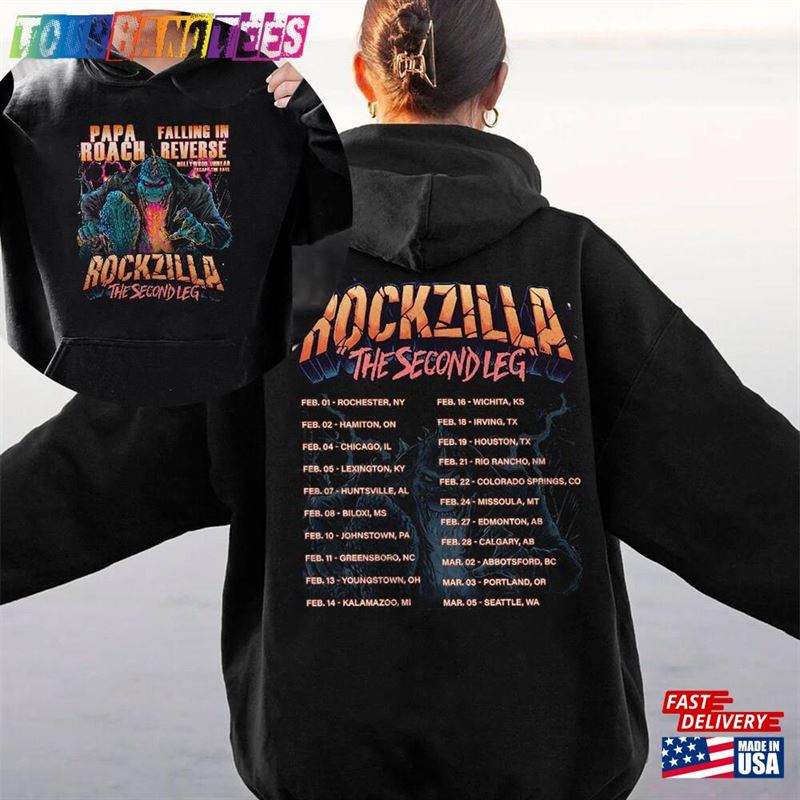 Double Sides Shirt Rockzilla The Second Leg Tour Hoodie Sweatshirt Classic 29Uf171077 – Utopia Fashion