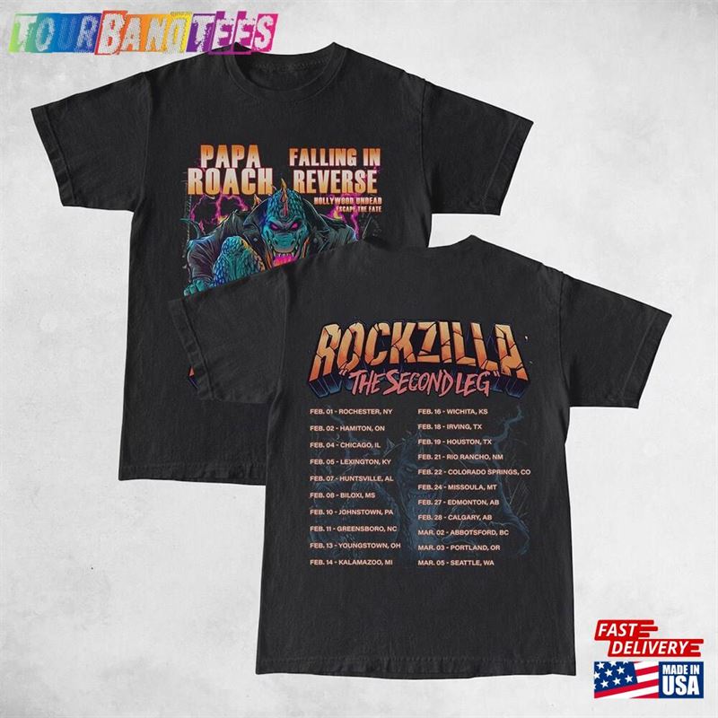 Double Sides Shirt Rockzilla The Second Leg Tour Hoodie Sweatshirt Classic 29Uf171077 – Utopia Fashion