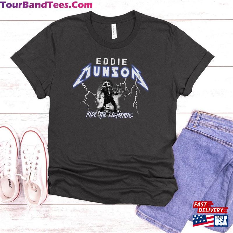 Eddie Munson Guitar T-Shirt Retro Metallica Like Front And Back Tour Shirt Vintage Rocker Gift Hawkins Sweatshirt 29Uf165546 – Utopia Fashion