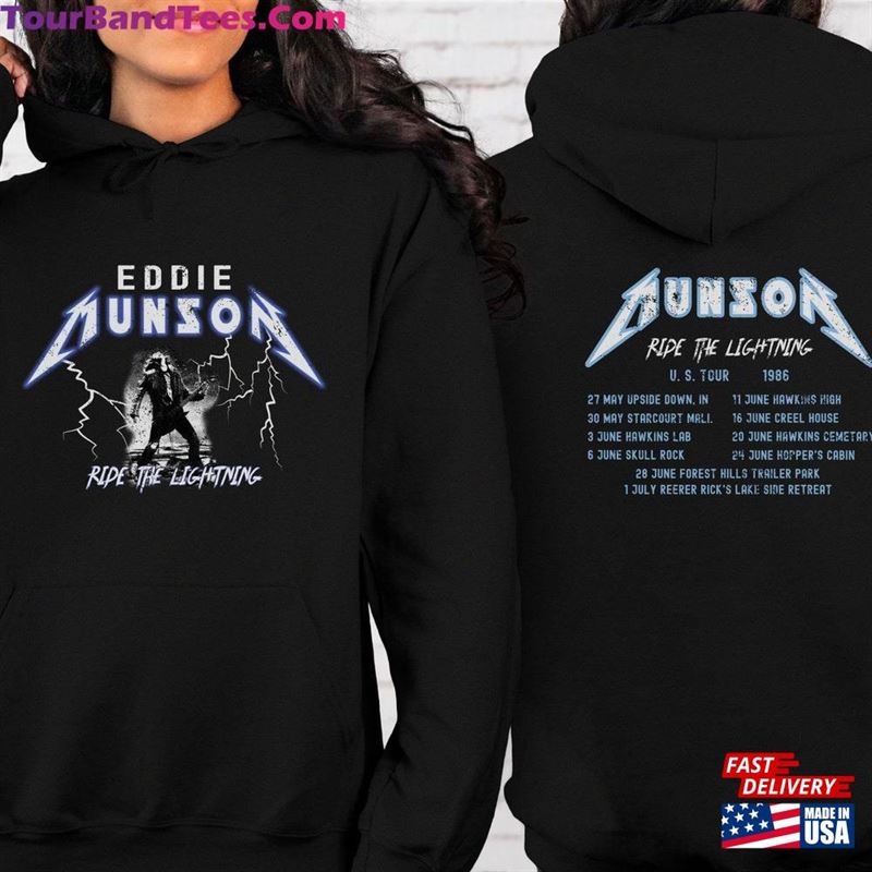 Eddie Munson Hoodie Retro Metallica Like Tour Shirt Gift Guitar Pick Sweatshirt 29Uf165549 – Utopia Fashion