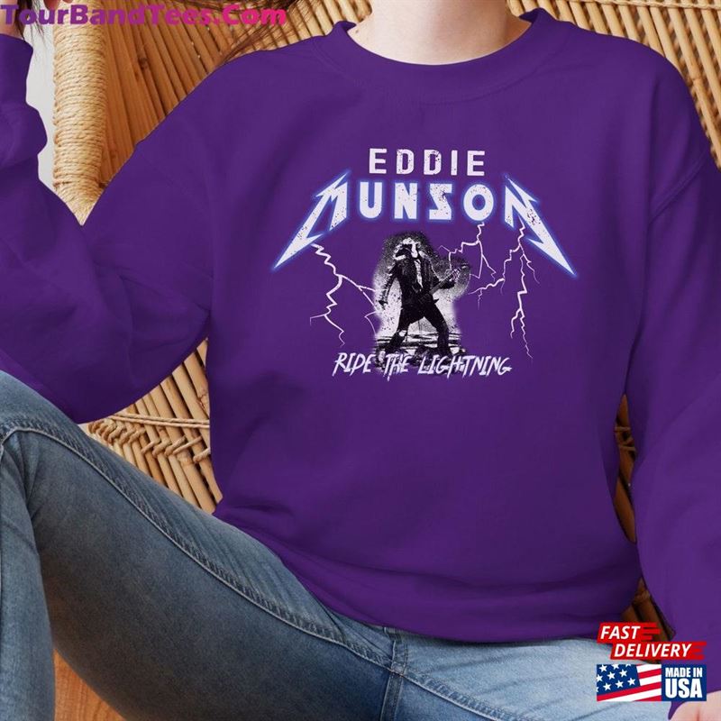 Eddie Munson Sweatshirt Retro Distressed Metallica Like Tour Shirt Stranger Fan Gift Guitar Pick Hoodie T-Shirt 29Uf165493 – Utopia Fashion