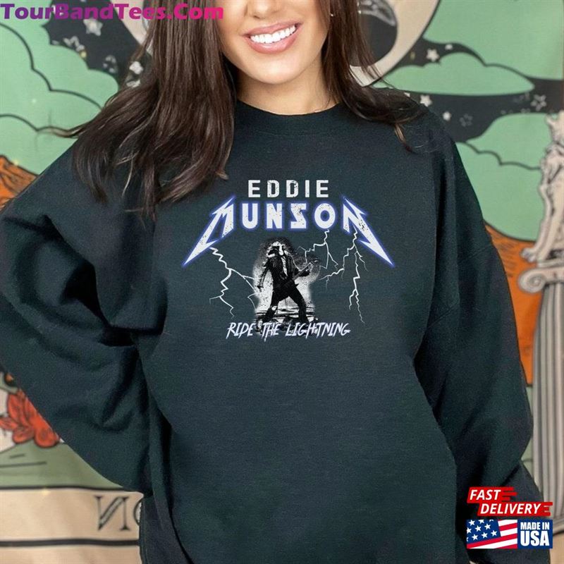 Eddie Munson Sweatshirt Retro Distressed Metallica Like Tour Shirt Stranger Fan Gift Guitar Pick Hoodie T-Shirt 29Uf165493 – Utopia Fashion