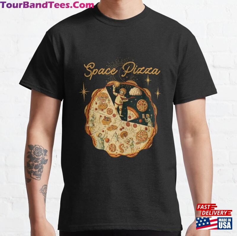 Fantasy On The Theme Of Pizza In Space Vintage Comics Classic T-Shirt Unisex 29Uf186515 – Utopia Fashion