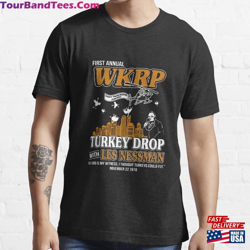 First Annual Wkrp Turkey Drop Les Nessman T-Shirt Classic 29Uf172662 – Utopia Fashion