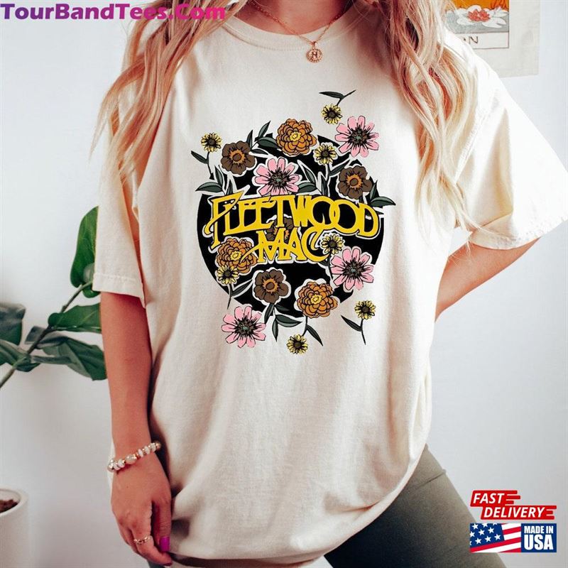 Fleetwood Mac T-Shirt Vintage Floral Retro Band Graphic Tee Distressed Rock And Roll Shirt Hoodie Classic 29Uf168284 – Utopia Fashion