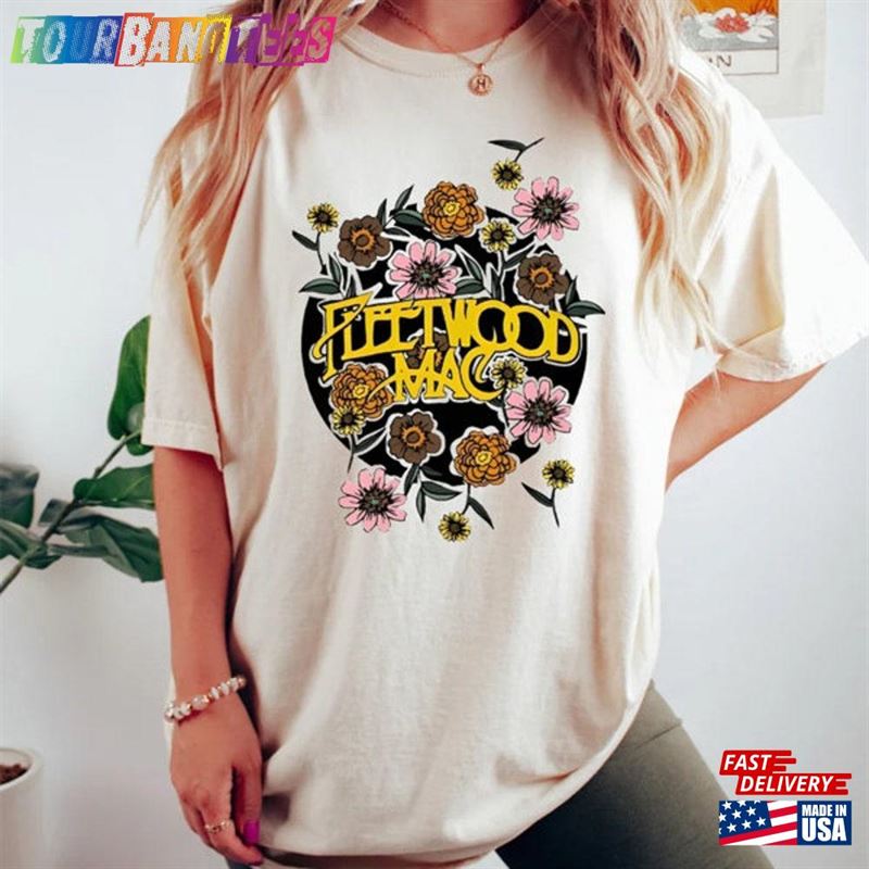 Fleetwood Mac T-Shirt Vintage Floral Retro Band Graphic Tee Distressed Rock And Roll Shirt Hoodie Unisex 29Uf170415 – Utopia Fashion