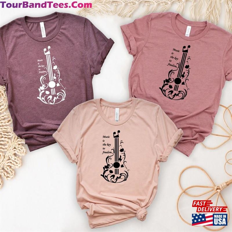 Floral Guitar T-Shirt Music Festival Shirt Flower Tees Unisex Classic 29Uf187313 – Utopia Fashion