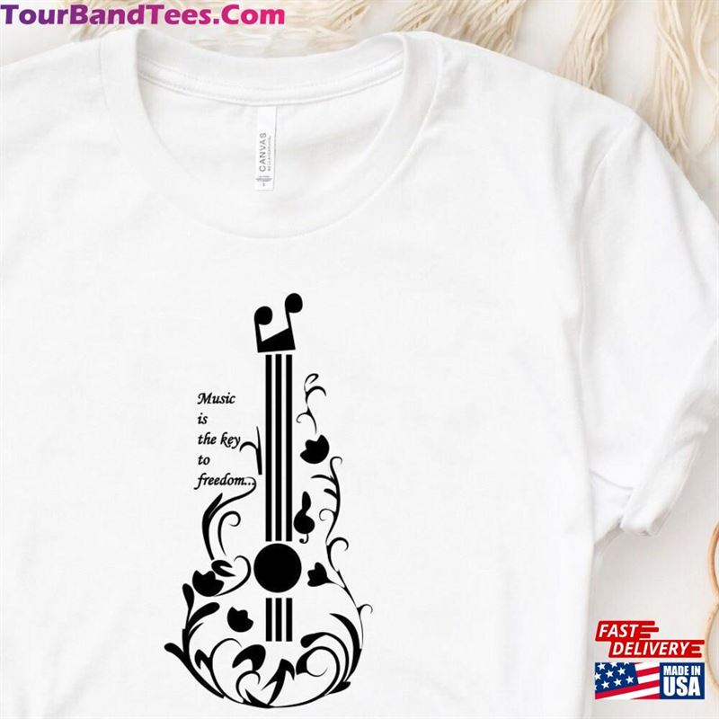 Floral Guitar T-Shirt Music Festival Shirt Flower Tees Unisex Classic 29Uf187313 – Utopia Fashion