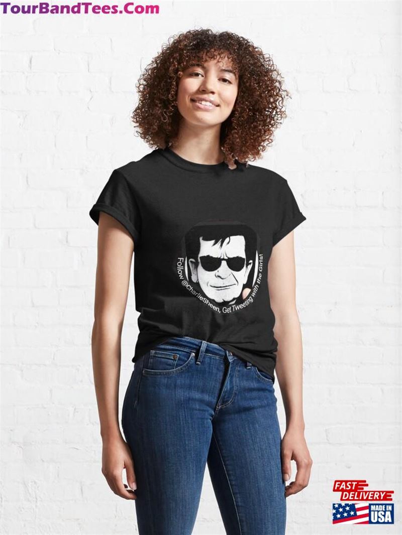 Fly High With Falcon Charlie Sheen Stickers! Classic T-Shirt 29Uf166236 – Utopia Fashion