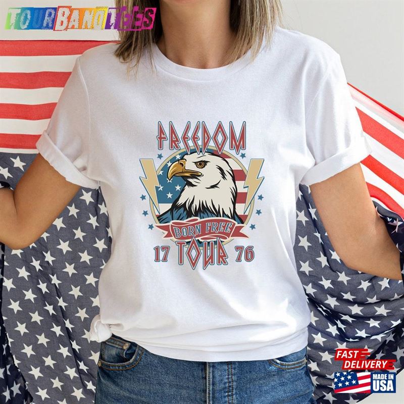 Freedom Tour Shirt Born Free Bald Eagle Classic T-Shirt 29Uf171611 – Utopia Fashion