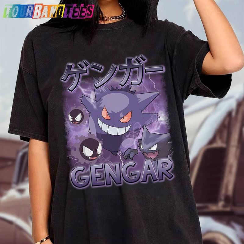 Gengar Vintage T-Shirt Japanese Anime Shirt Graphic Tees Hoodie Unisex 29Uf176744 – Utopia Fashion