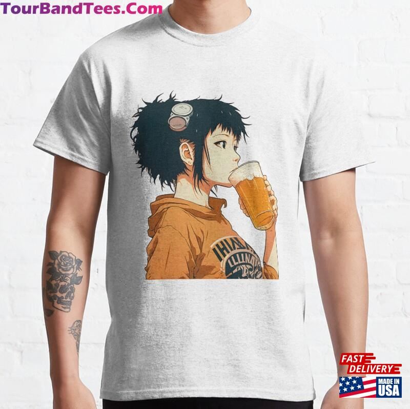 Get Your Anime Fix With Our Cute Girl Drinking Beer T-Shirt Classic 29Uf187699 – Utopia Fashion