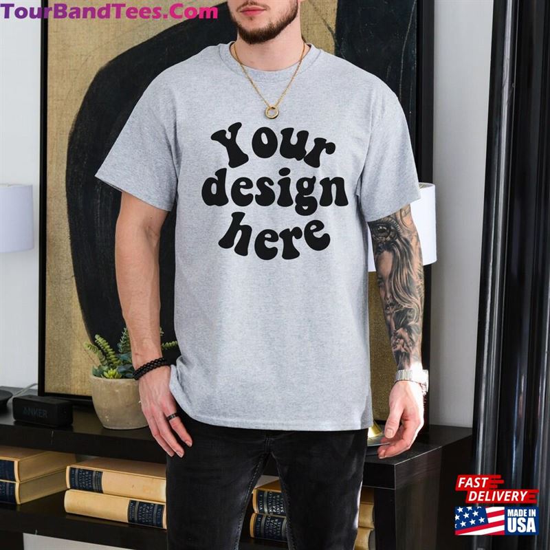 Gildan Sport Grey Men’S T-Shirt Mockup Tattooed Model Sweatshirt Unisex 29Uf182725 – Utopia Fashion