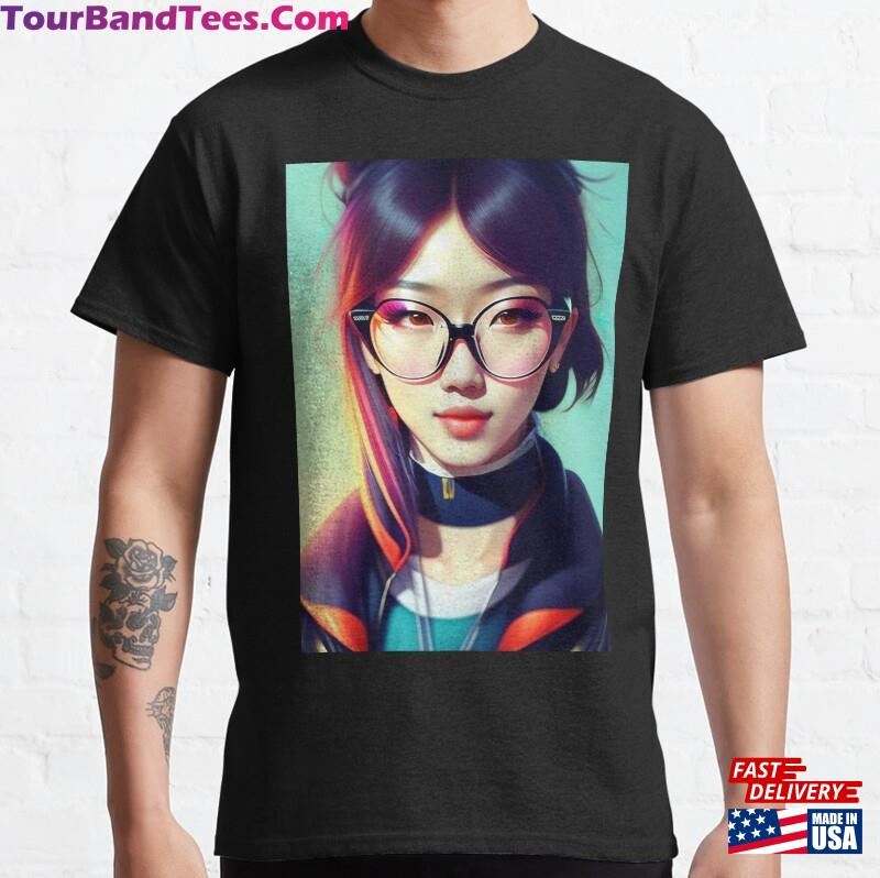 Girl Lewd Cute Sexy Weeaboo Whimsical And Charming Painted Portraits Of Adorable Girls In Cartoon Style Classic T-Shirt Unisex 29Uf187422 – Utopia Fashion