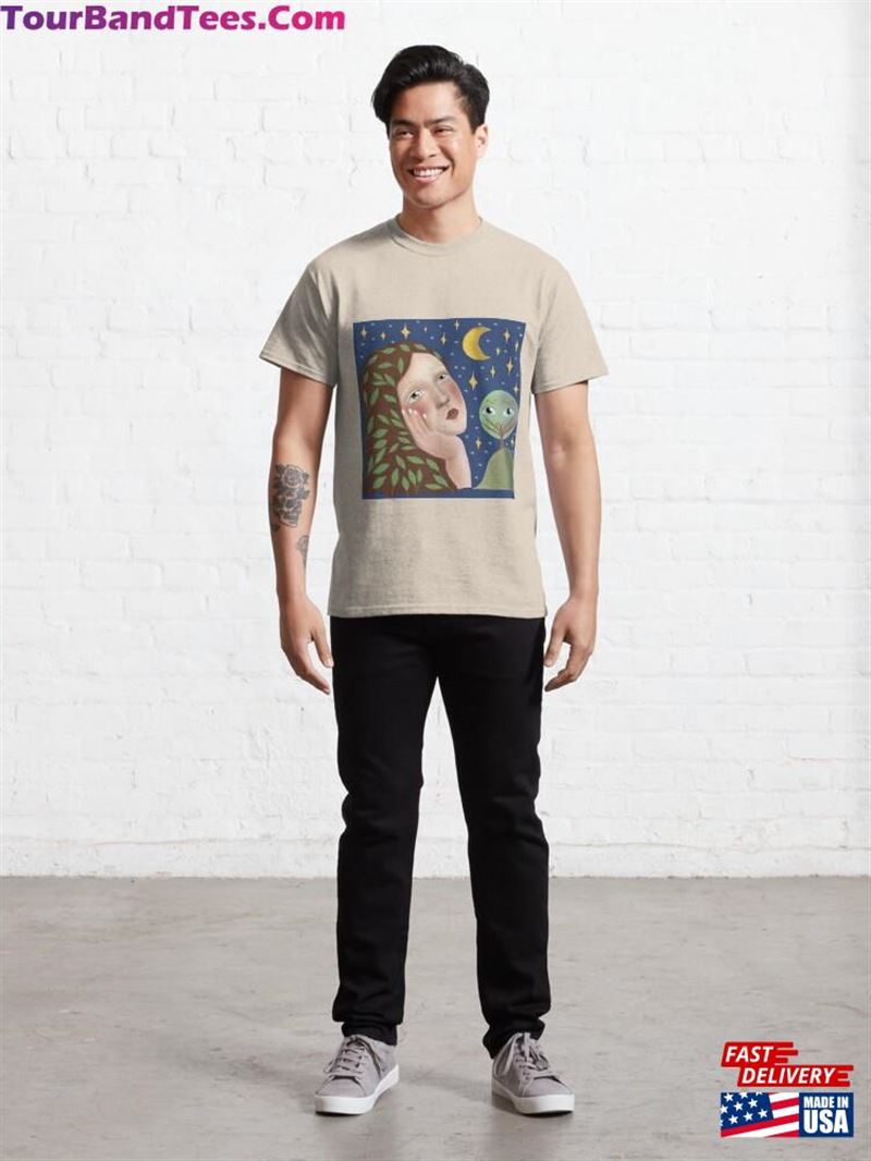 Girl With Moon Surreal Art T Shirt T-Shirt Unisex 29Uf186545 – Utopia Fashion