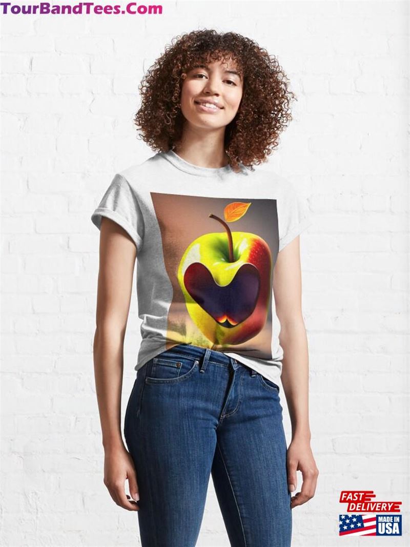 Graphic An Apple On Desk T-Shirt Classic 29Uf165997 – Utopia Fashion