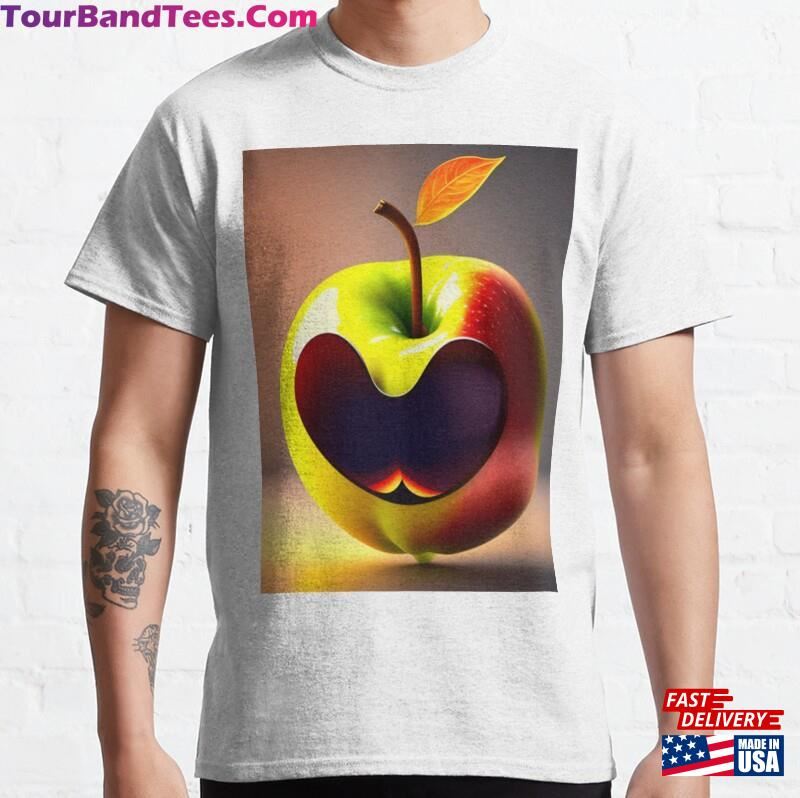 Graphic An Apple On Desk T-Shirt Classic 29Uf165997 – Utopia Fashion