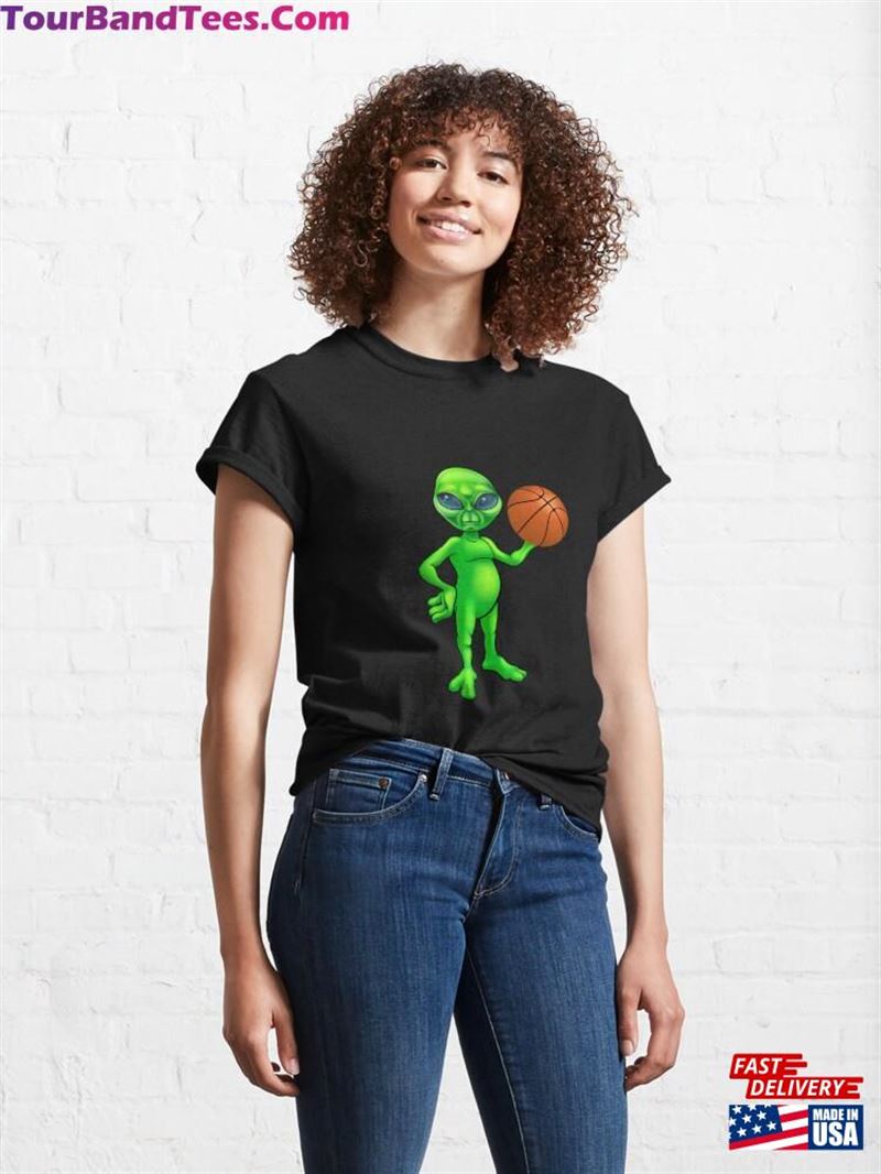 Green Alien Basketball Fan Classic T-Shirt Sweatshirt Hoodie 29Uf186932 – Utopia Fashion