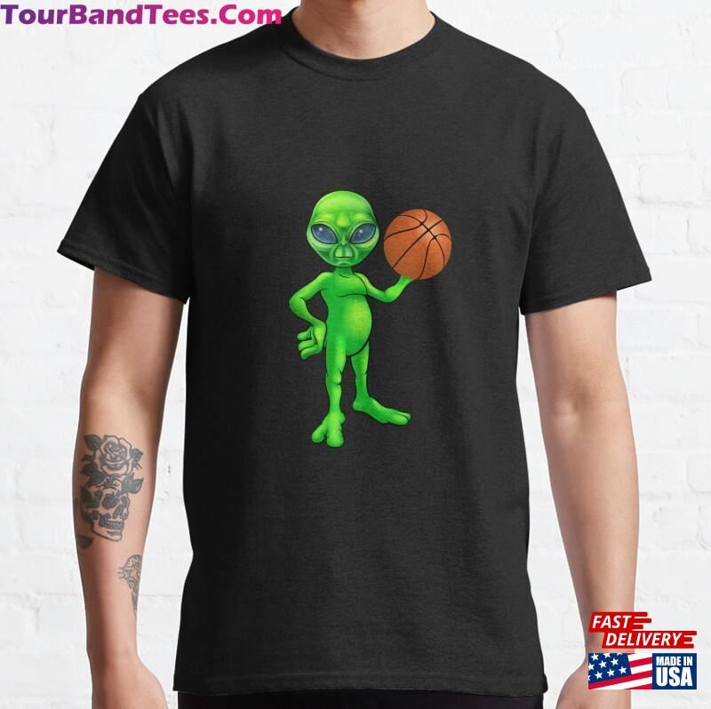 Green Alien Basketball Fan Classic T-Shirt Sweatshirt Hoodie 29Uf186932 – Utopia Fashion