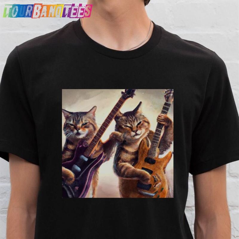 Guitar Cats T-Shirt Cat Rock Band Shirt Rocker Tee Unisex 29Uf166924 – Utopia Fashion