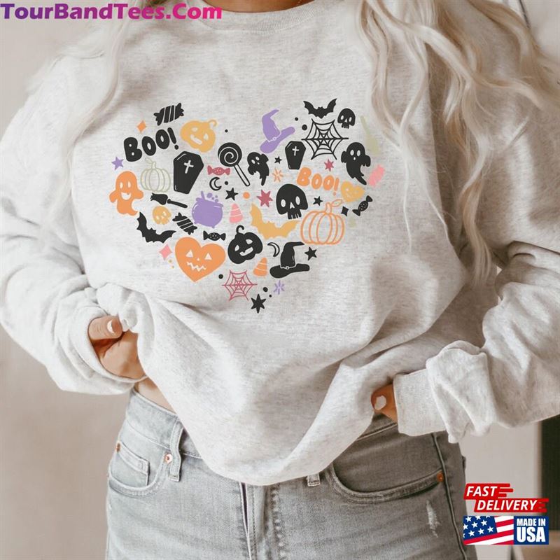 Halloween Doodles Sweatshirt Little Things Witch Pumpkin Long Sleeve Pullover Unisex 29Uf182893 – Utopia Fashion