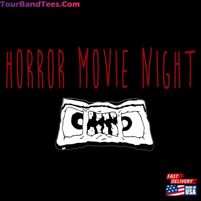 Horror Movie Night Podcast Logo Tee Vhs Of The Dead Evil Necronomicon Homage T-Shirt Classic 29Uf187322 – Utopia Fashion