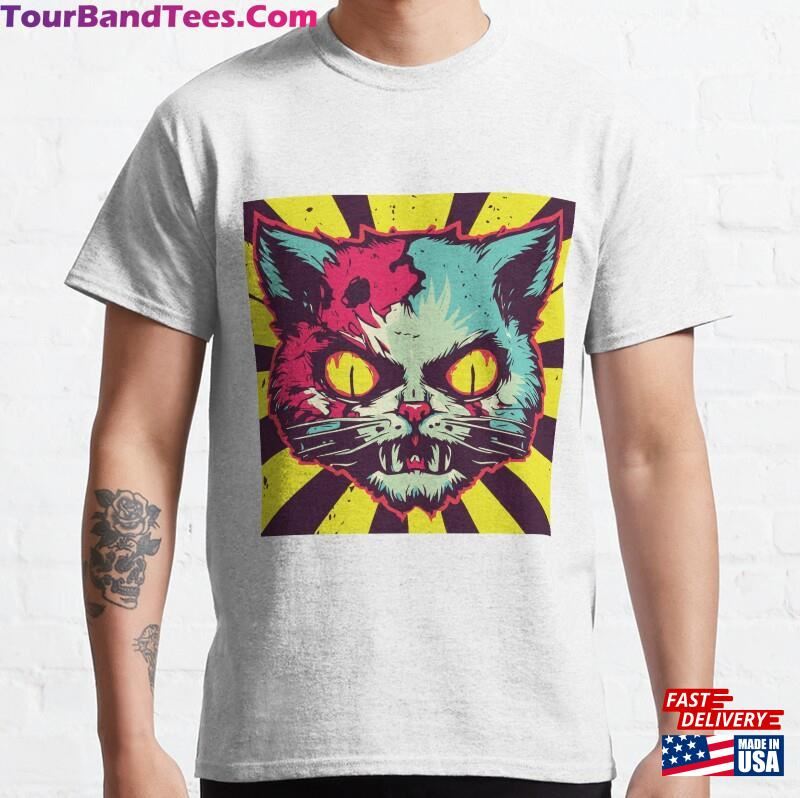 Horror Scary Retro Vintage Zombie Cat Classic T-Shirt Sweatshirt Unisex 29Uf172745 – Utopia Fashion