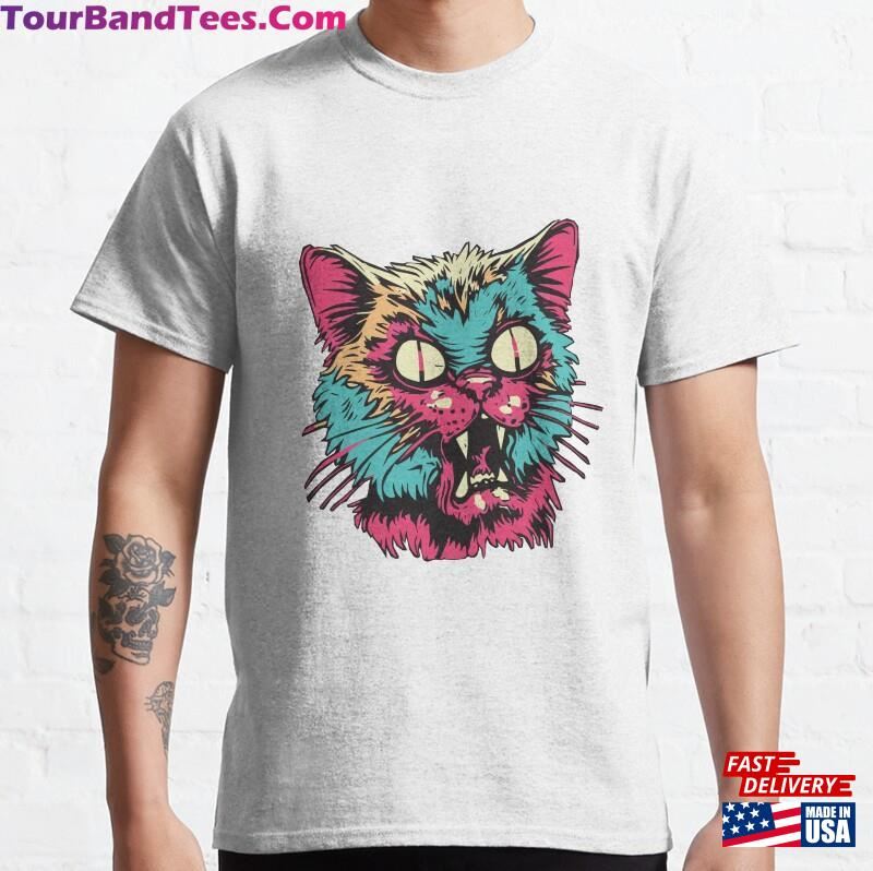 Horror Scary Retro Vintage Zombie Cat Classic T-Shirt Unisex Hoodie 29Uf172845 – Utopia Fashion